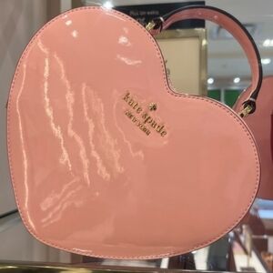 Kate Spade Pink Heart-Shaped Bag And Mayching Wristlet!